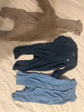Carter's Neutral Brown, Navy & Light Blue Waffle-Knit Baby Pajama Bundle